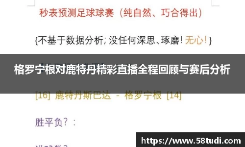 格罗宁根对鹿特丹精彩直播全程回顾与赛后分析